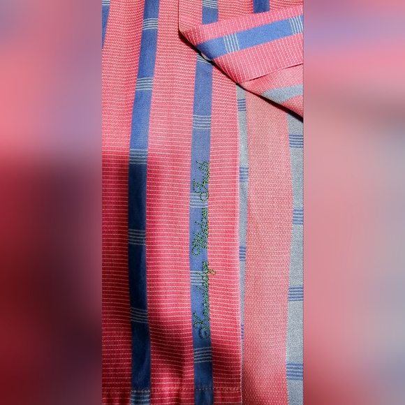 Robert Graham Pink and Blue Striped Casual Shirt Size Large. - Picture 10 of 13